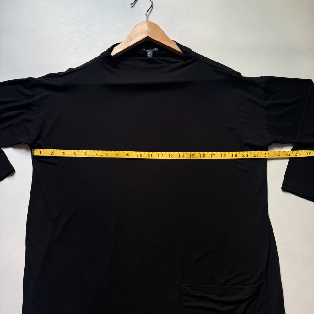 Eileen Fisher Women's Stretch Jersey Patch Pocket Black Tunic Size:M - Picture 7 of 11